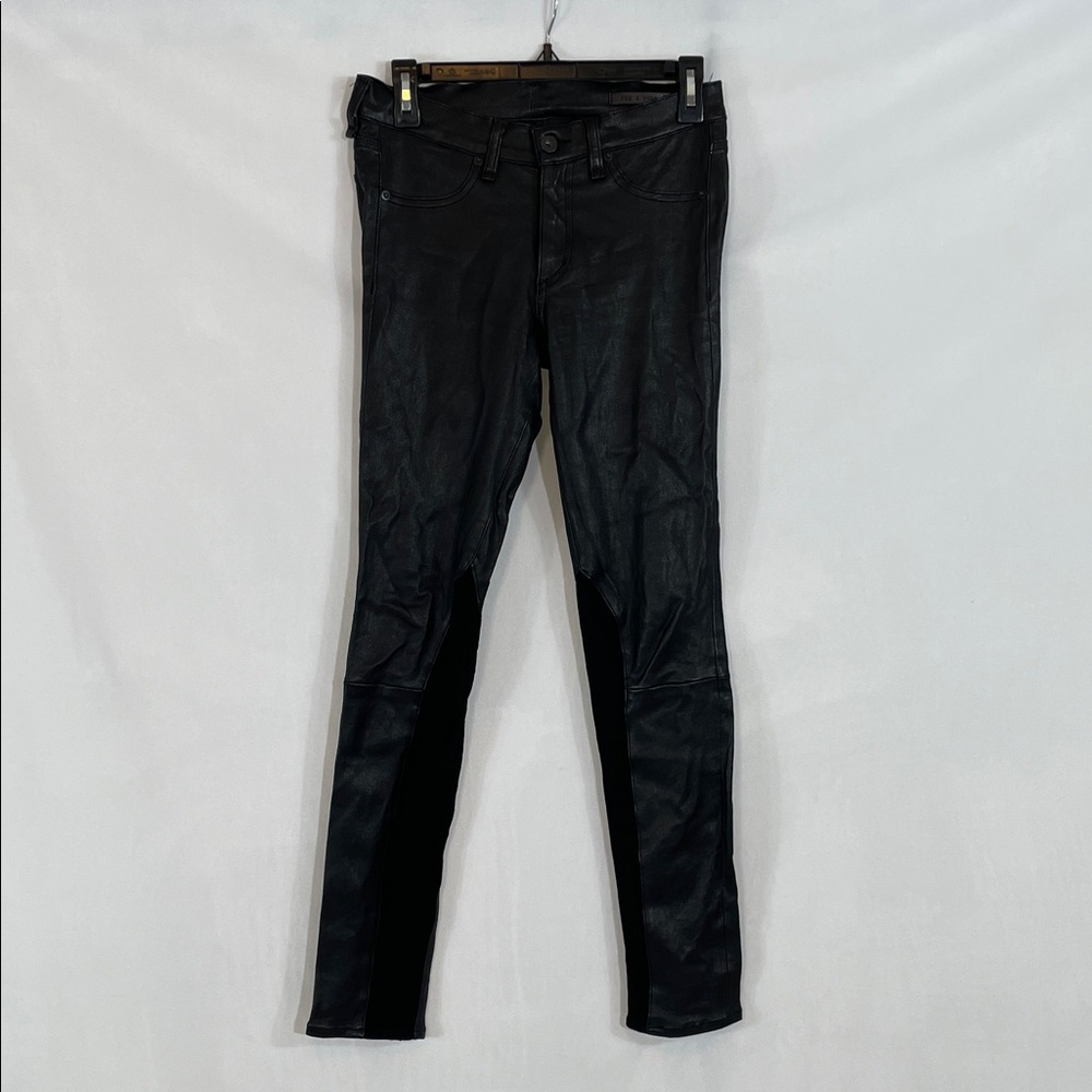 Rag & Bone 100% Lamb Leather Pants Size 27 Black Some Stretch Beautiful Pants
